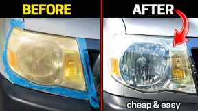 How to RESTORE HEADLIGHTS PERMANENTLY for $12 - EASY