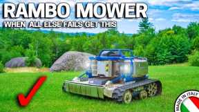 Remote Control TANK also Mows Grass Surprisingly Well - TRAC MOW from ITALY