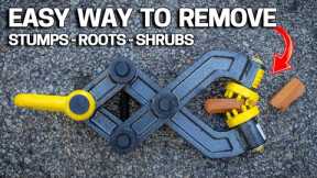 EASY Way to REMOVE ROOTS, STUMPS & SHRUBS - Brush Grubber