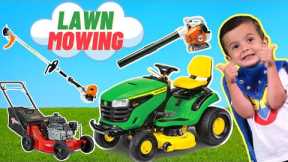 Lawn Mowers for Kids | Weed Eater & Leaf Blower | Yardwork for Kids | Power Tools | Fun Pretend Play