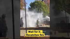 DeWALT prototype mower catches on fire! #shorts