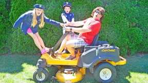 The Lawnmower pretend play kids video skit
