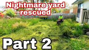 Part 2 MASSIVELY OVERGROWN YARD TRANSFORMED!