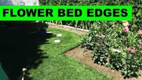 Maintaining lawn edging around flower beds