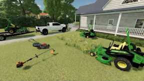 Our lawn mower business made us RICH | Farming Simulator 22