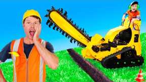 Lawn Digger Garbage Trucks Grass Cutter Video for Kids | Blippi Dress Up Toddler | min min playtime