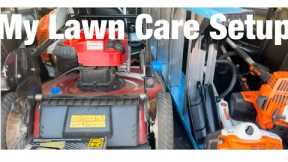 Lawn Equipment Set Up | SUV lawn care set up