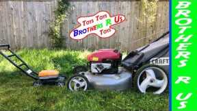 Lawn Mower | Kid Helps Dad Cut Grass with Toy Lawn Mower