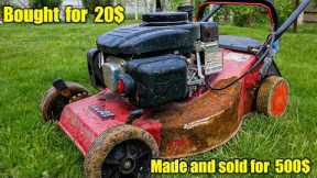 Restoration Old Rusty Lawn Mower. Perfect restoration