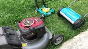 Toy Lawn Mower vs Lawn Mower!!