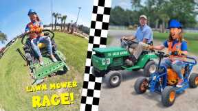 Lawn Mower Race with Handyman Hal | Lawn Mower for Kids
