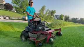 Mowing Vlog!! Cutting Wet Grass!